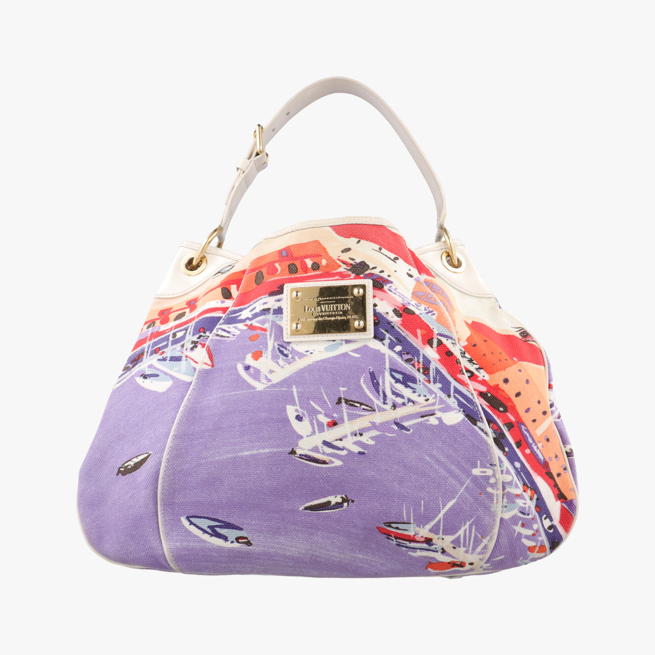 Vintage Louis Vuitton 2009 Cruise Galliera Riviera GM White × Purple × Red × Yellow Canvas × Leather M95805 handbag | stylenewstar