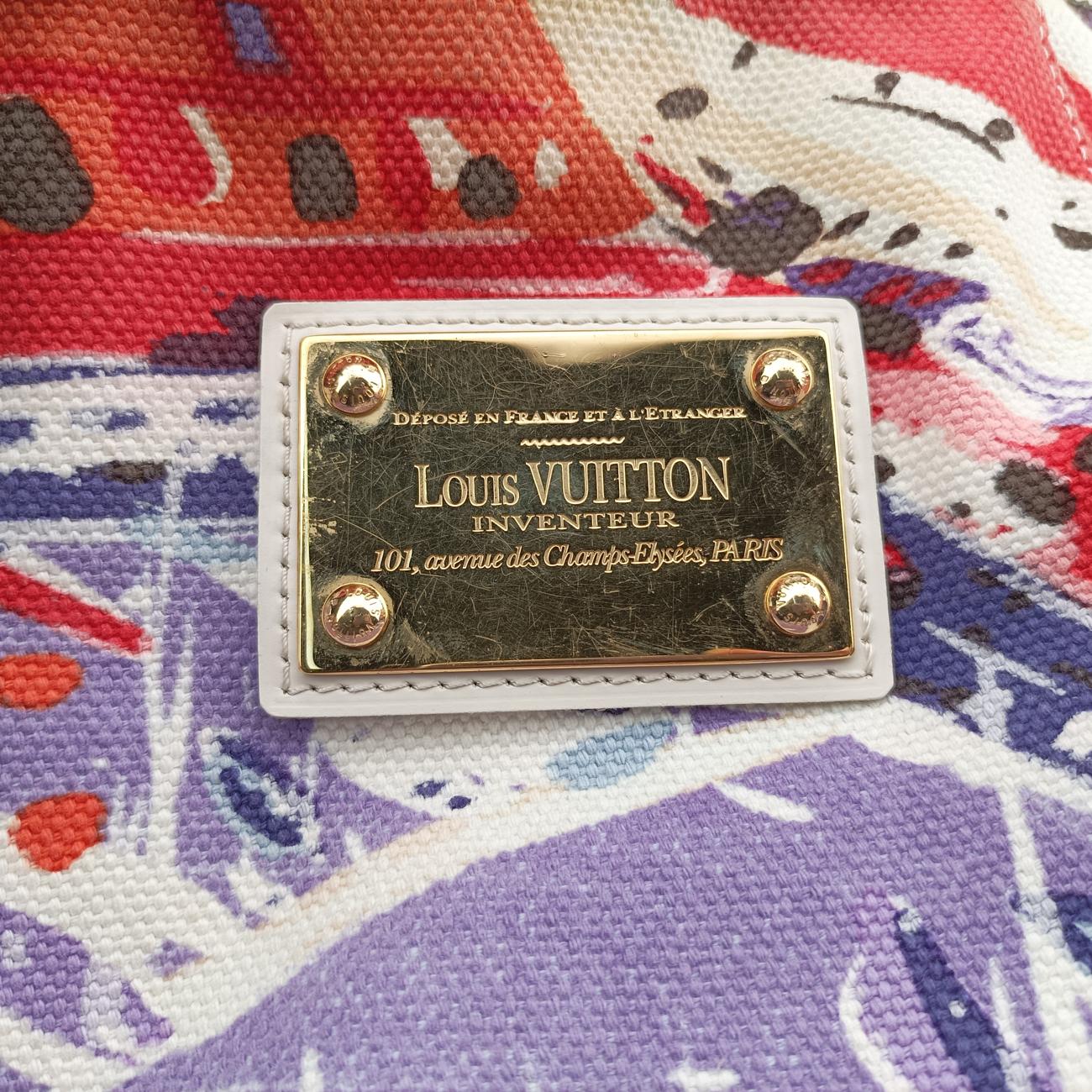 Vintage Louis Vuitton 2009 Cruise Galliera Riviera GM White × Purple × Red × Yellow Canvas × Leather M95805 handbag | stylenewstar