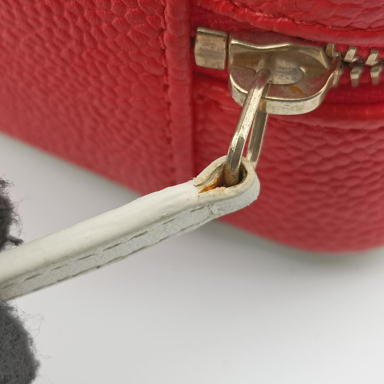 Pre-owned Chanel Filigree Vanity Case Top Handle Red x Blue x White Caviar Skin A84452 shoulderbag | stylenewstar