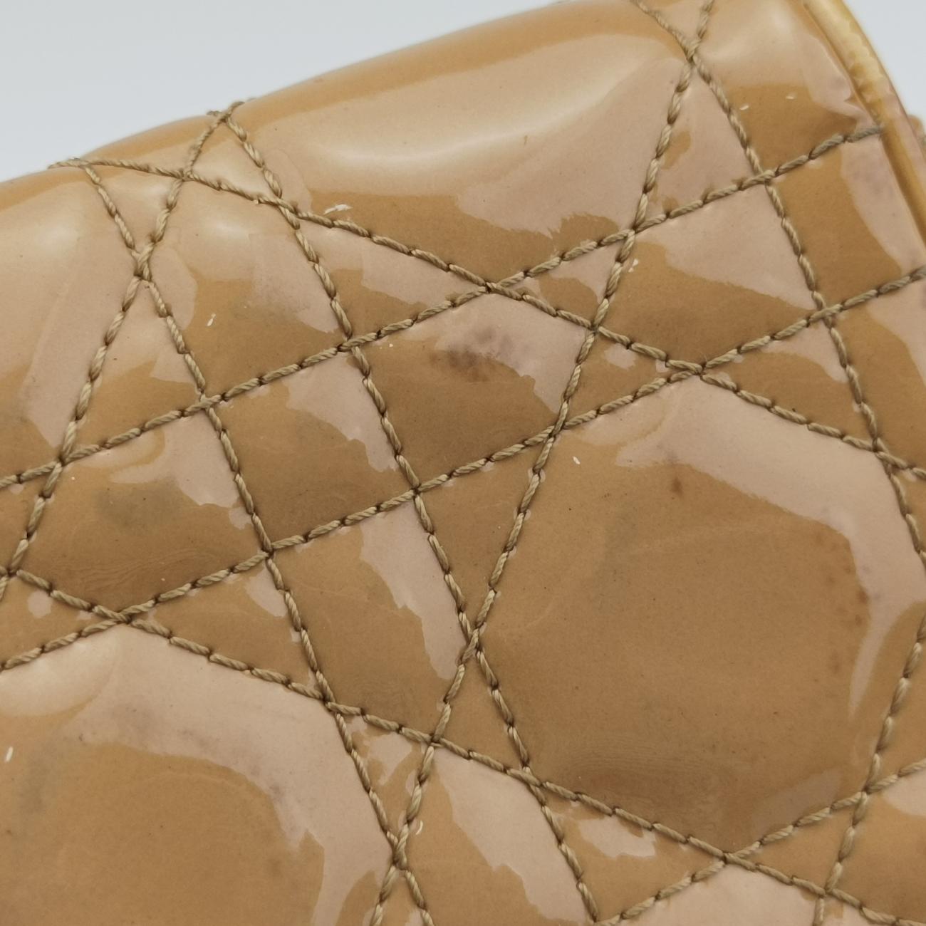 Pre-owned Christian Dior Cannage Beige Enamel  shoulderbag | stylenewstar