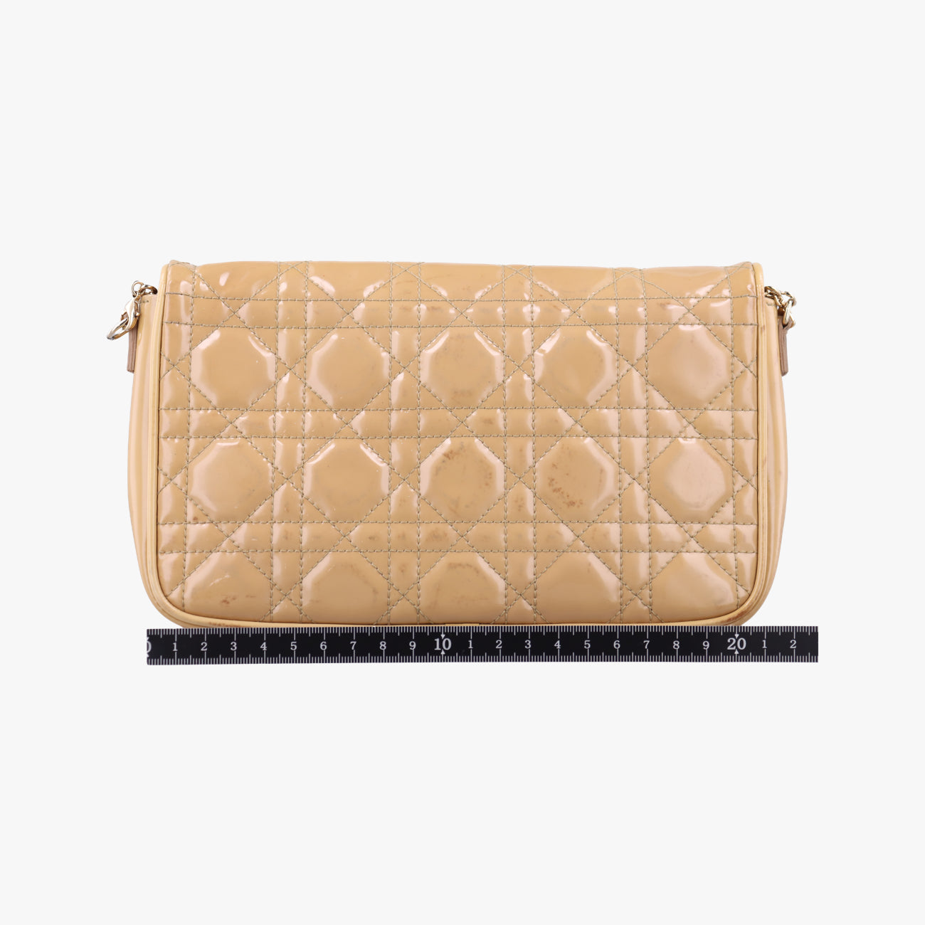 Pre-owned Christian Dior Cannage Beige Enamel  shoulderbag | stylenewstar