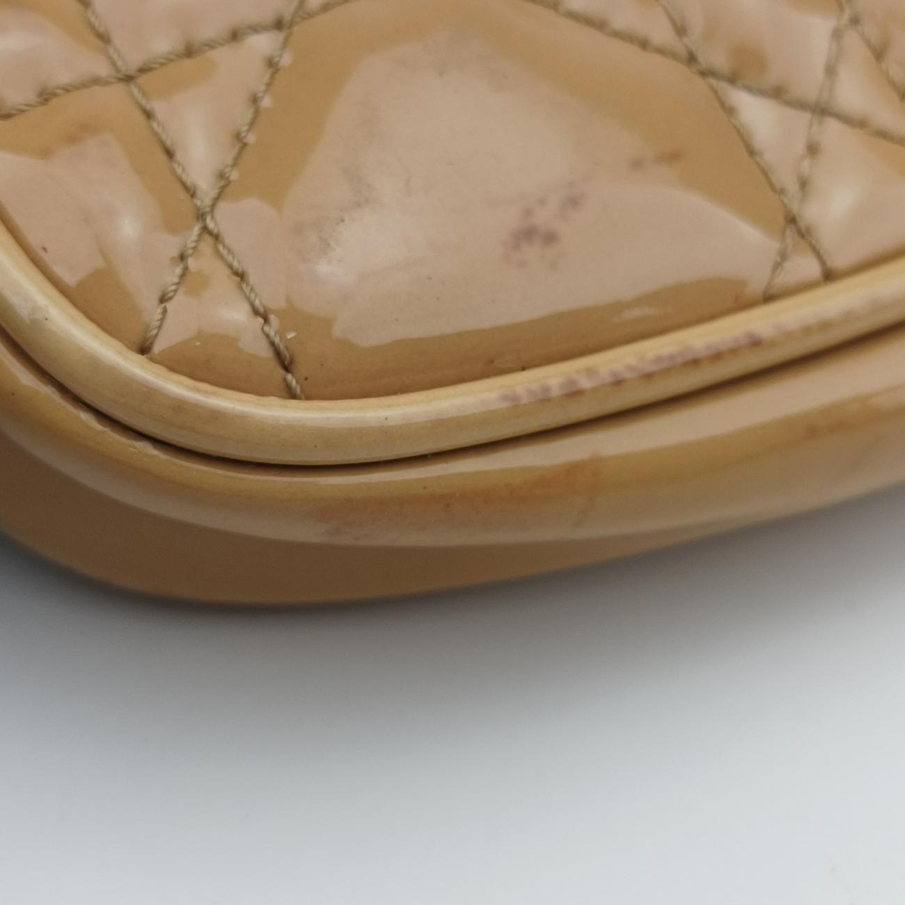 Pre-owned Christian Dior Cannage Beige Enamel  shoulderbag | stylenewstar