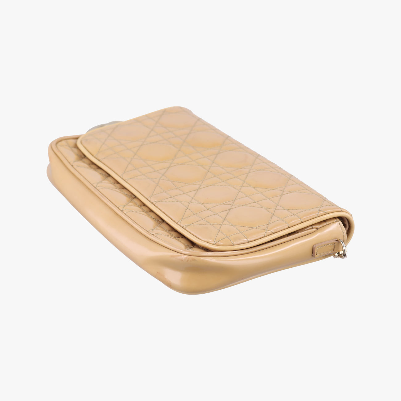 Pre-owned Christian Dior Cannage Beige Enamel  shoulderbag | stylenewstar