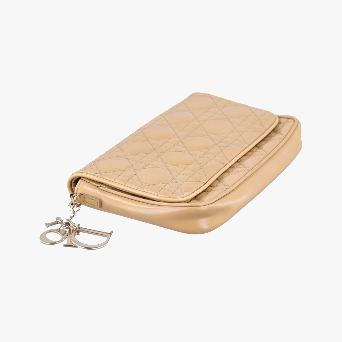 Pre-owned Christian Dior Cannage Beige Enamel  shoulderbag | stylenewstar