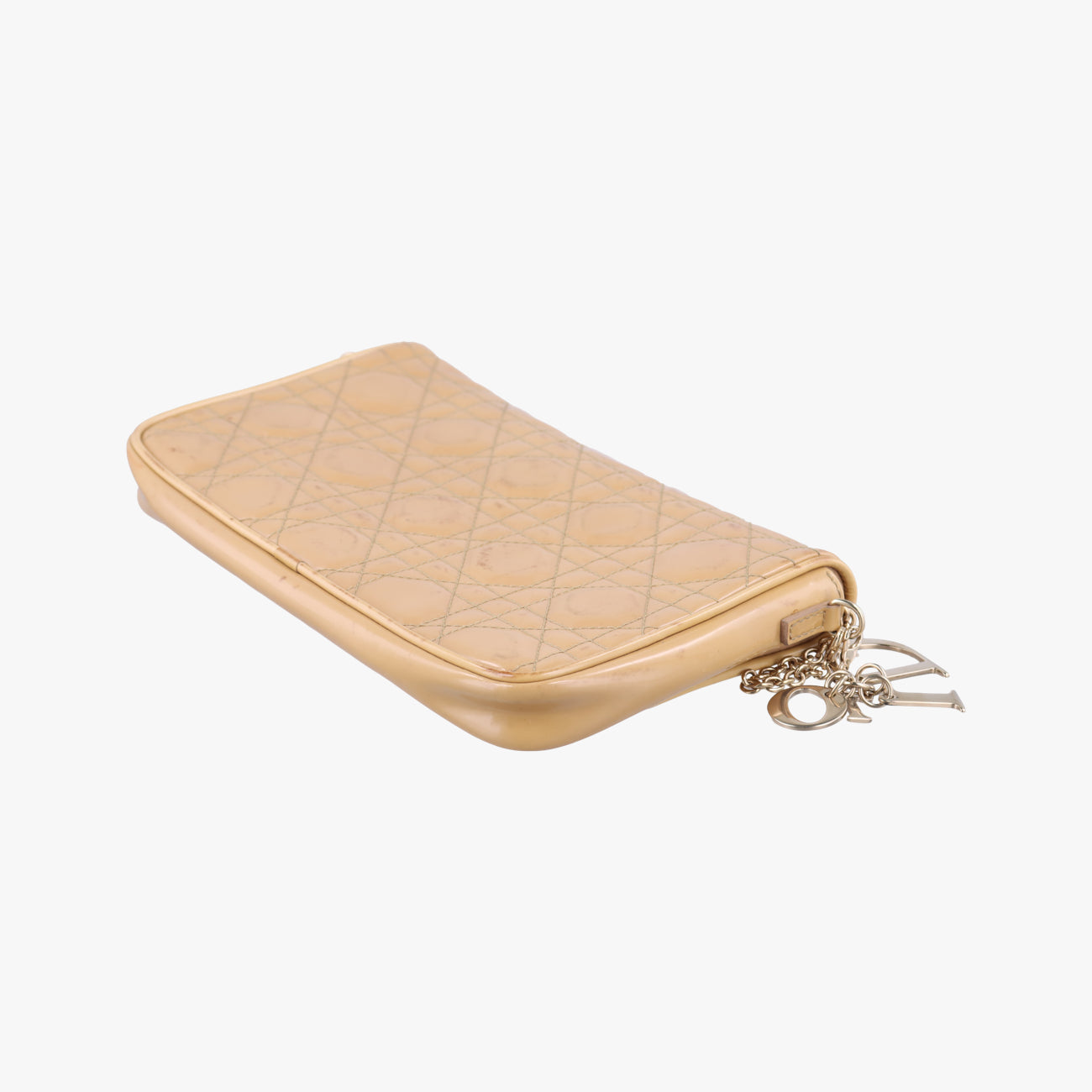 Pre-owned Christian Dior Cannage Beige Enamel  shoulderbag | stylenewstar