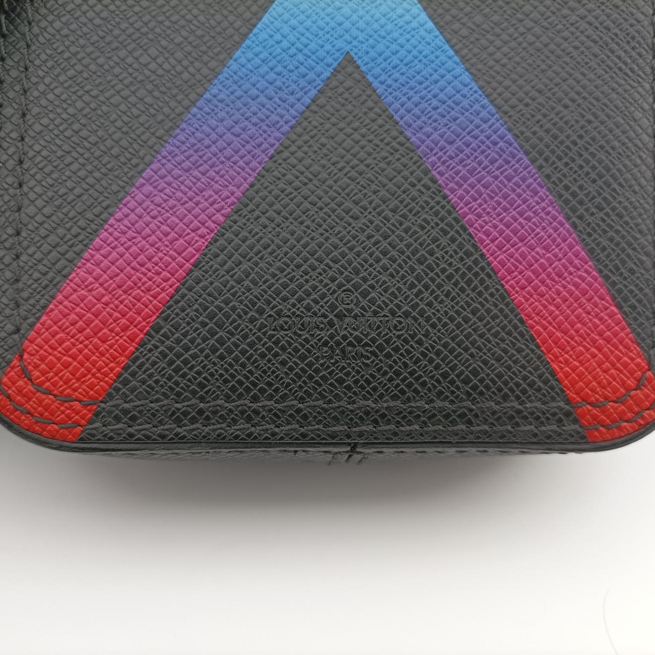 Pre-owned Louis Vuitton Danoob Messenger Black × Orange × Blue Taiga M30332 shoulderbag | stylenewstar