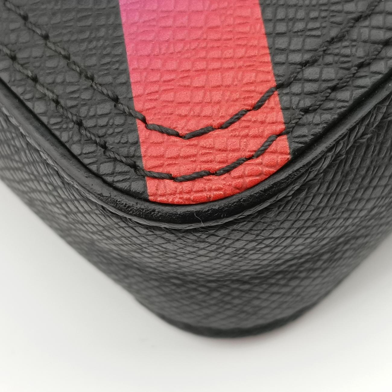 Pre-owned Louis Vuitton Danoob Messenger Black × Orange × Blue Taiga M30332 shoulderbag | stylenewstar