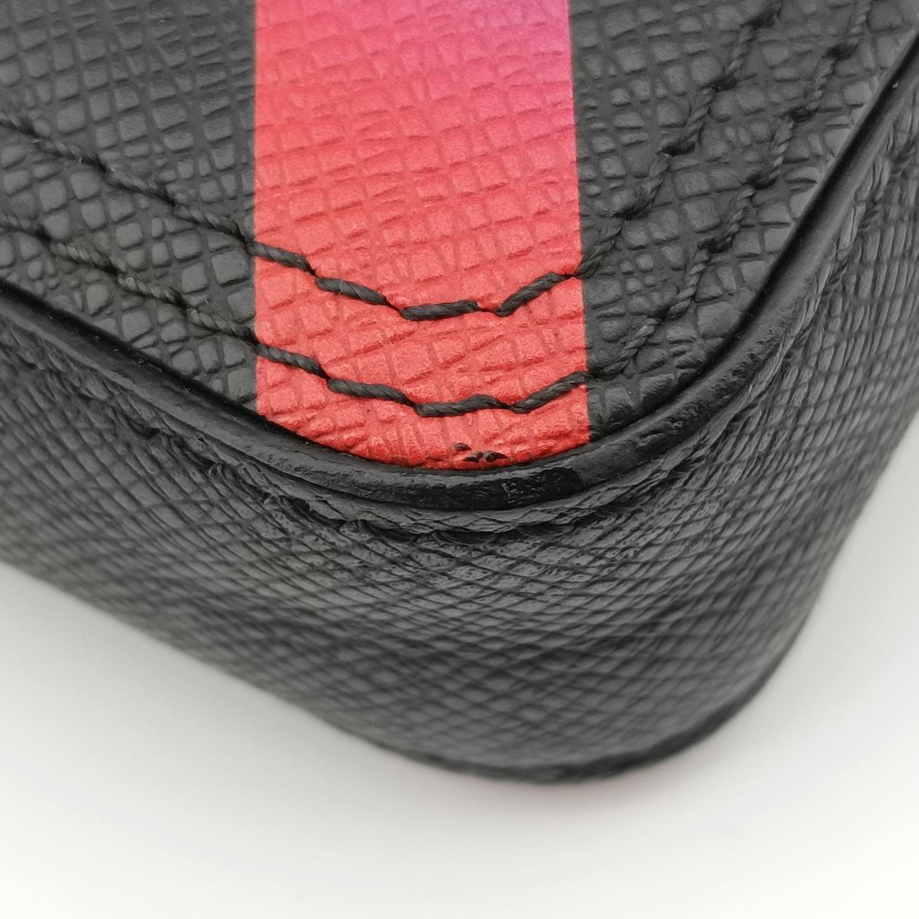 Pre-owned Louis Vuitton Danoob Messenger Black × Orange × Blue Taiga M30332 shoulderbag | stylenewstar