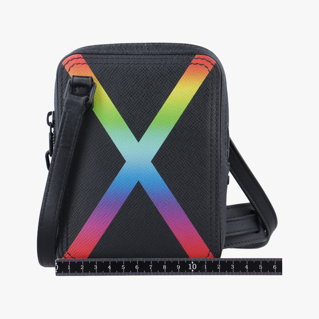 Pre-owned Louis Vuitton Danoob Messenger Black × Orange × Blue Taiga M30332 shoulderbag | stylenewstar