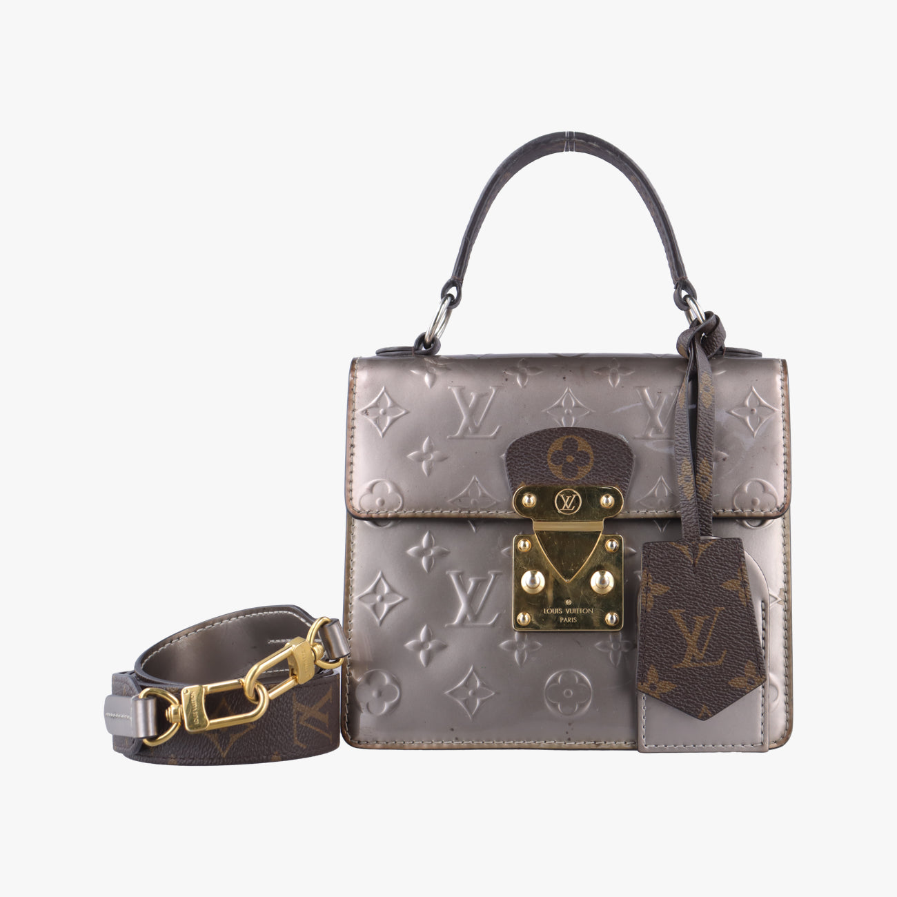 Pre-owned Louis Vuitton Spring Street PM Rose Pale Enamel × Coated Canvas M90502 shoulderbag | stylenewstar