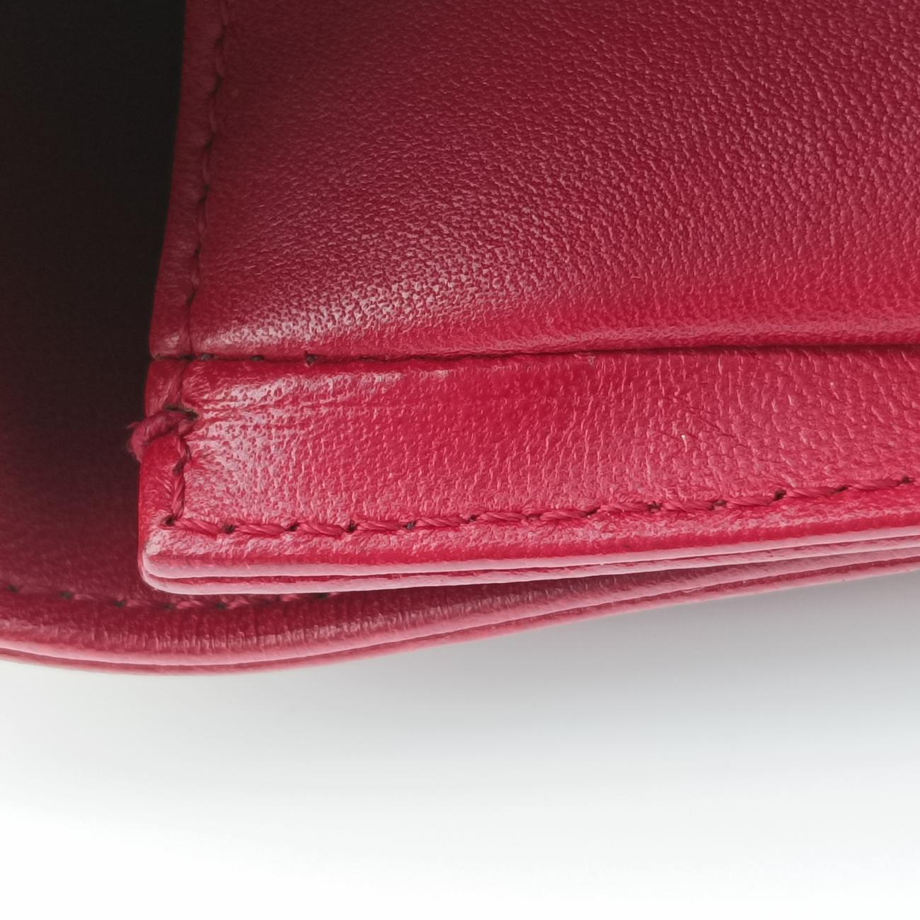 Pre-owned Chanel BOY CHANEL Red lambskin A67087 shoulderbag | stylenewstar