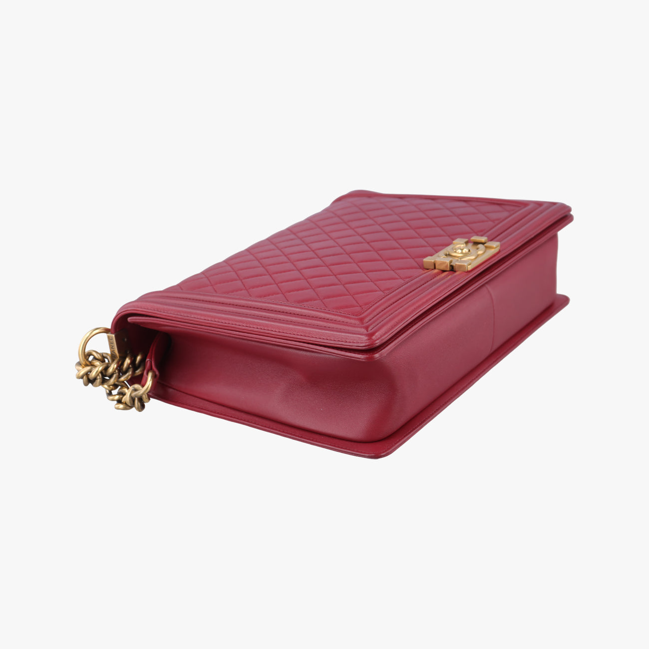 Pre-owned Chanel BOY CHANEL Red lambskin A67087 shoulderbag | stylenewstar