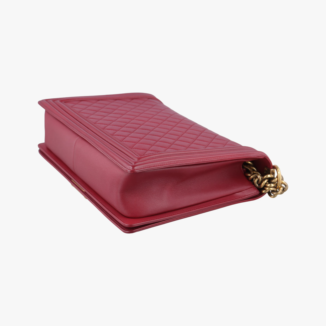 Pre-owned Chanel BOY CHANEL Red lambskin A67087 shoulderbag | stylenewstar