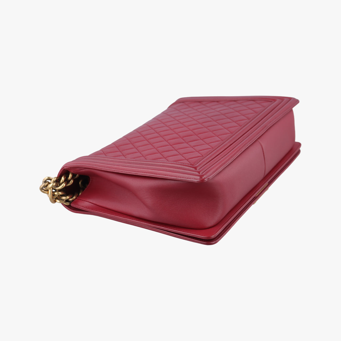 Pre-owned Chanel BOY CHANEL Red lambskin A67087 shoulderbag | stylenewstar