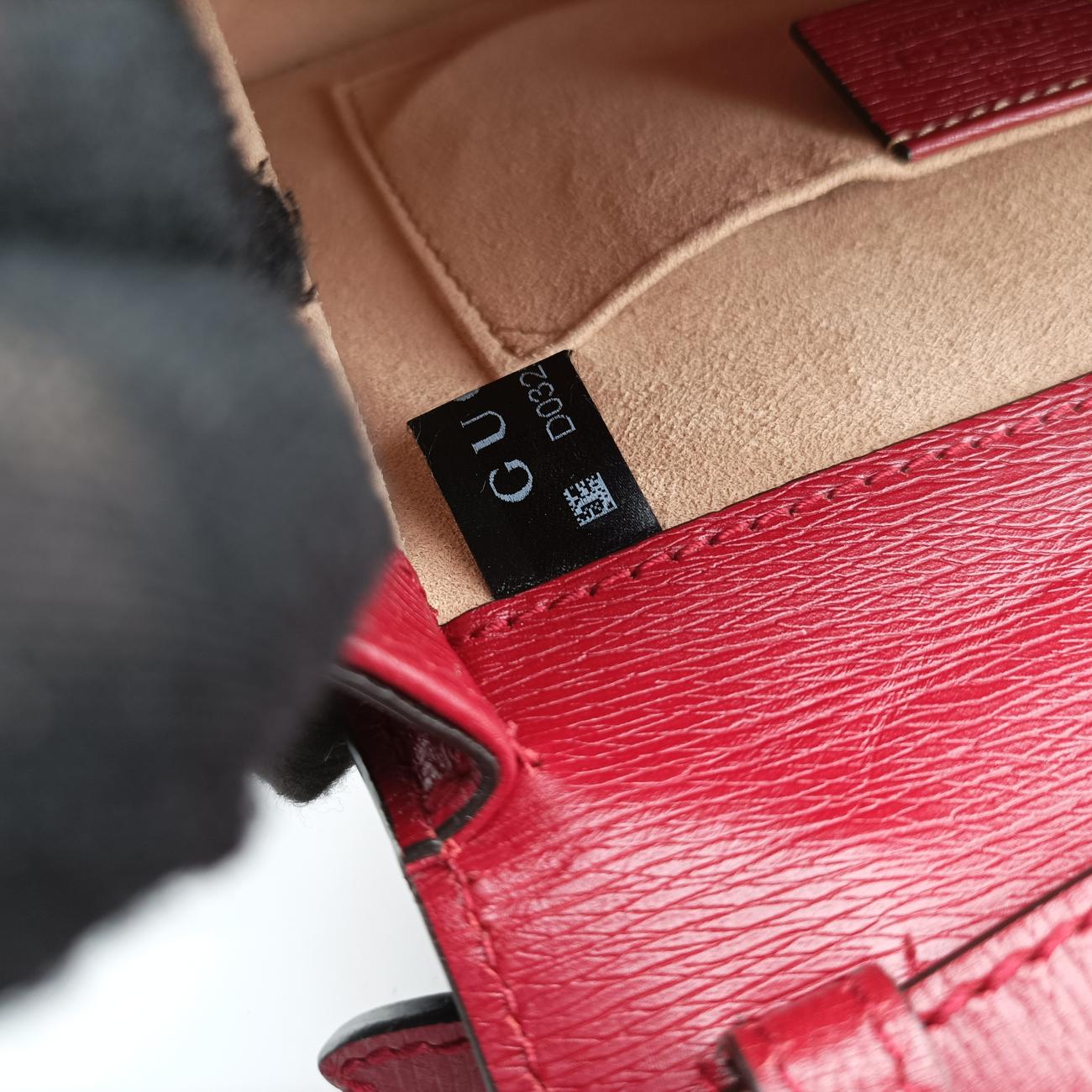 Pre-owned Gucci Sylvie red×Multicolour Leather 470270 shoulderbag | stylenewstar