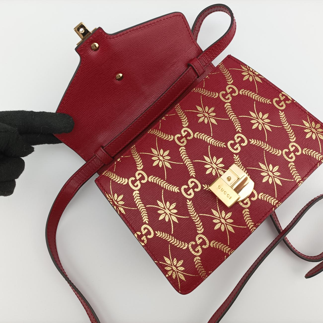 Pre-owned Gucci Sylvie red×Multicolour Leather 470270 shoulderbag | stylenewstar