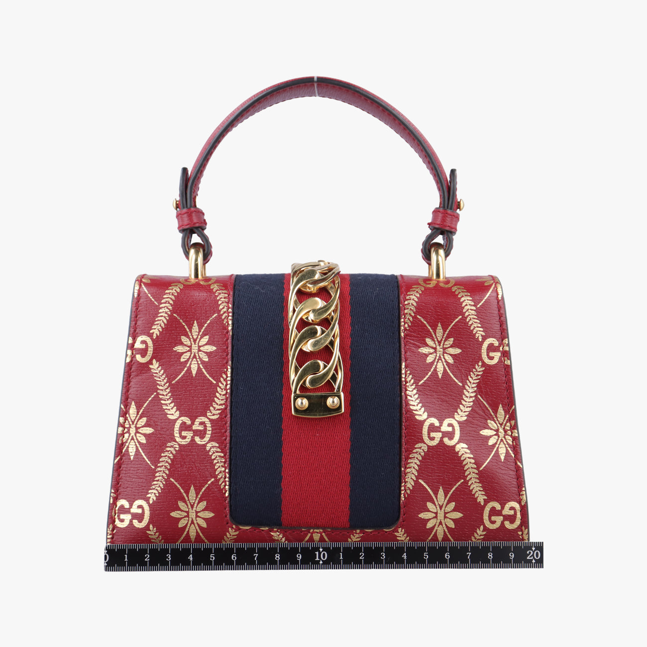 Pre-owned Gucci Sylvie red×Multicolour Leather 470270 shoulderbag | stylenewstar
