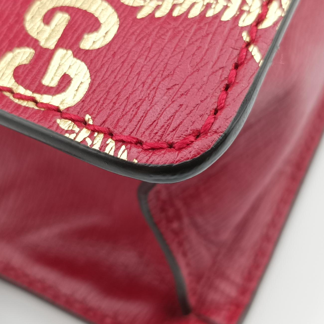 Pre-owned Gucci Sylvie red×Multicolour Leather 470270 shoulderbag | stylenewstar