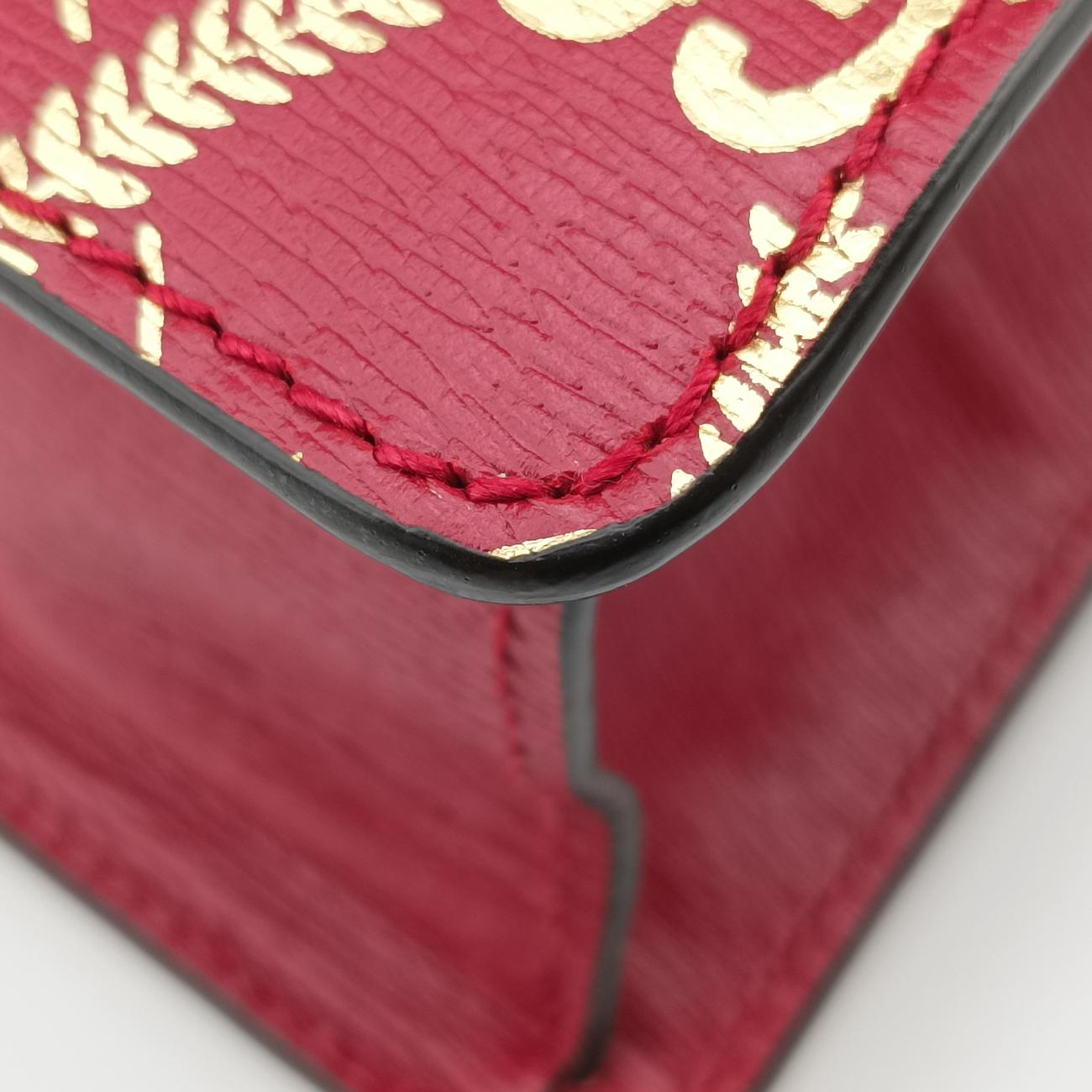 Pre-owned Gucci Sylvie red×Multicolour Leather 470270 shoulderbag | stylenewstar