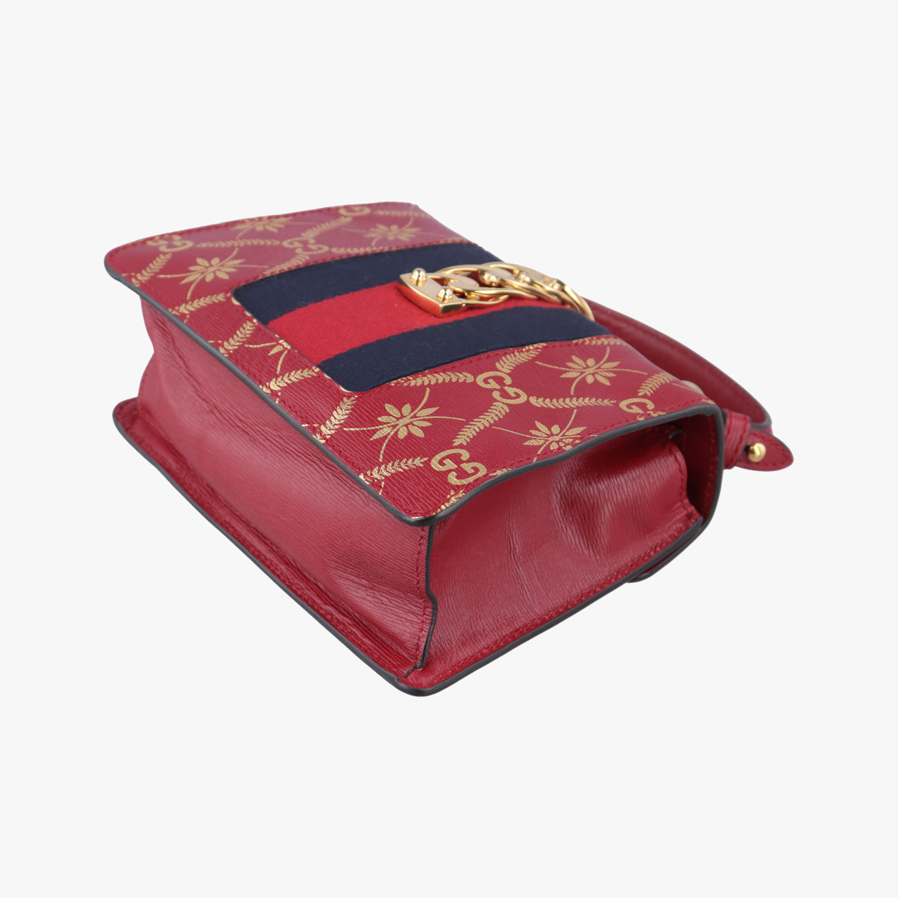 Pre-owned Gucci Sylvie red×Multicolour Leather 470270 shoulderbag | stylenewstar