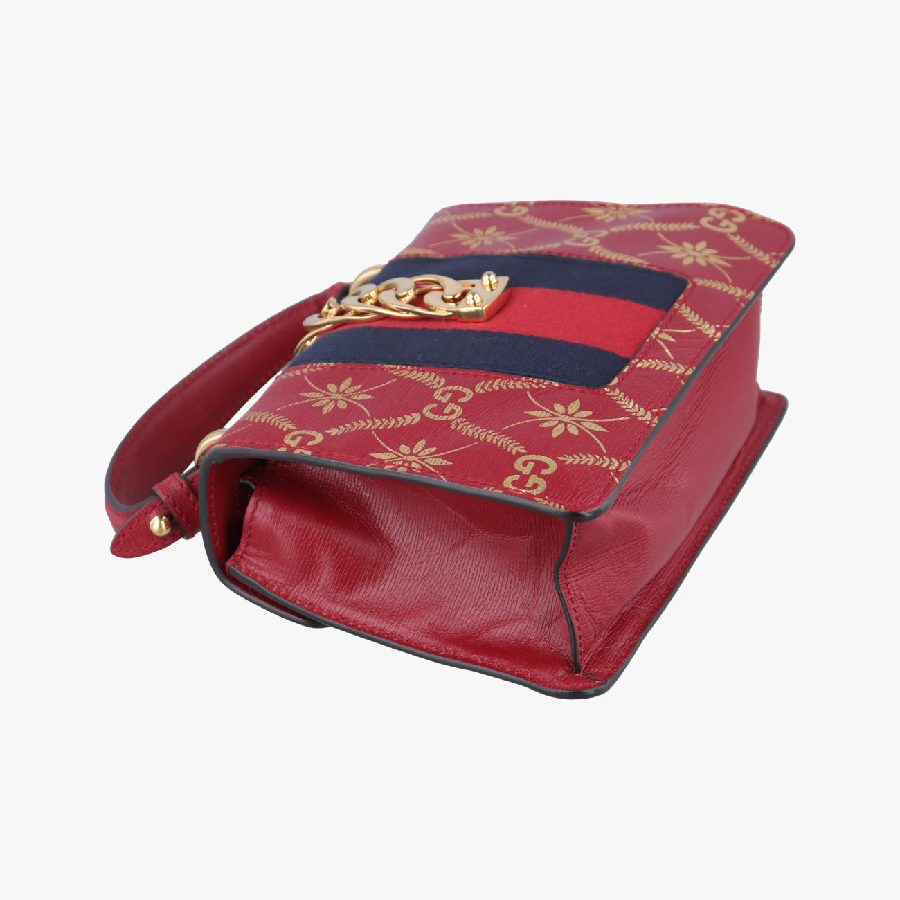 Pre-owned Gucci Sylvie red×Multicolour Leather 470270 shoulderbag | stylenewstar