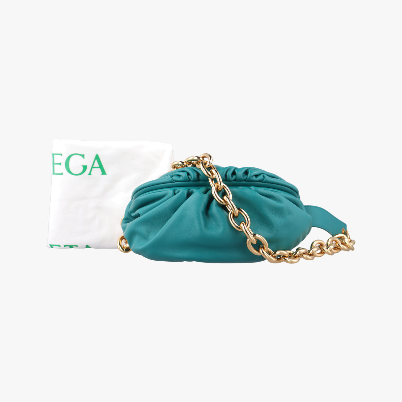 Vintage Bottega Veneta The Chain Pouch Green lambskin  crossbodybag | stylenewstar