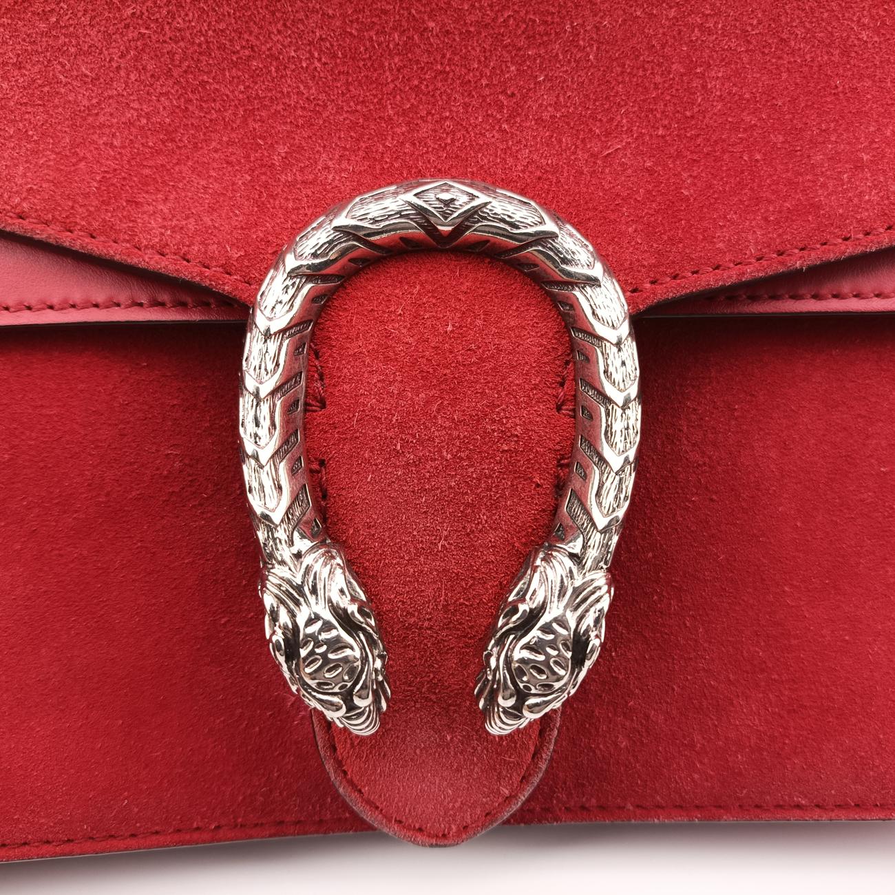 Secondhand Gucci Dionysus Red suede 400249 shoulderbag | stylenewstar