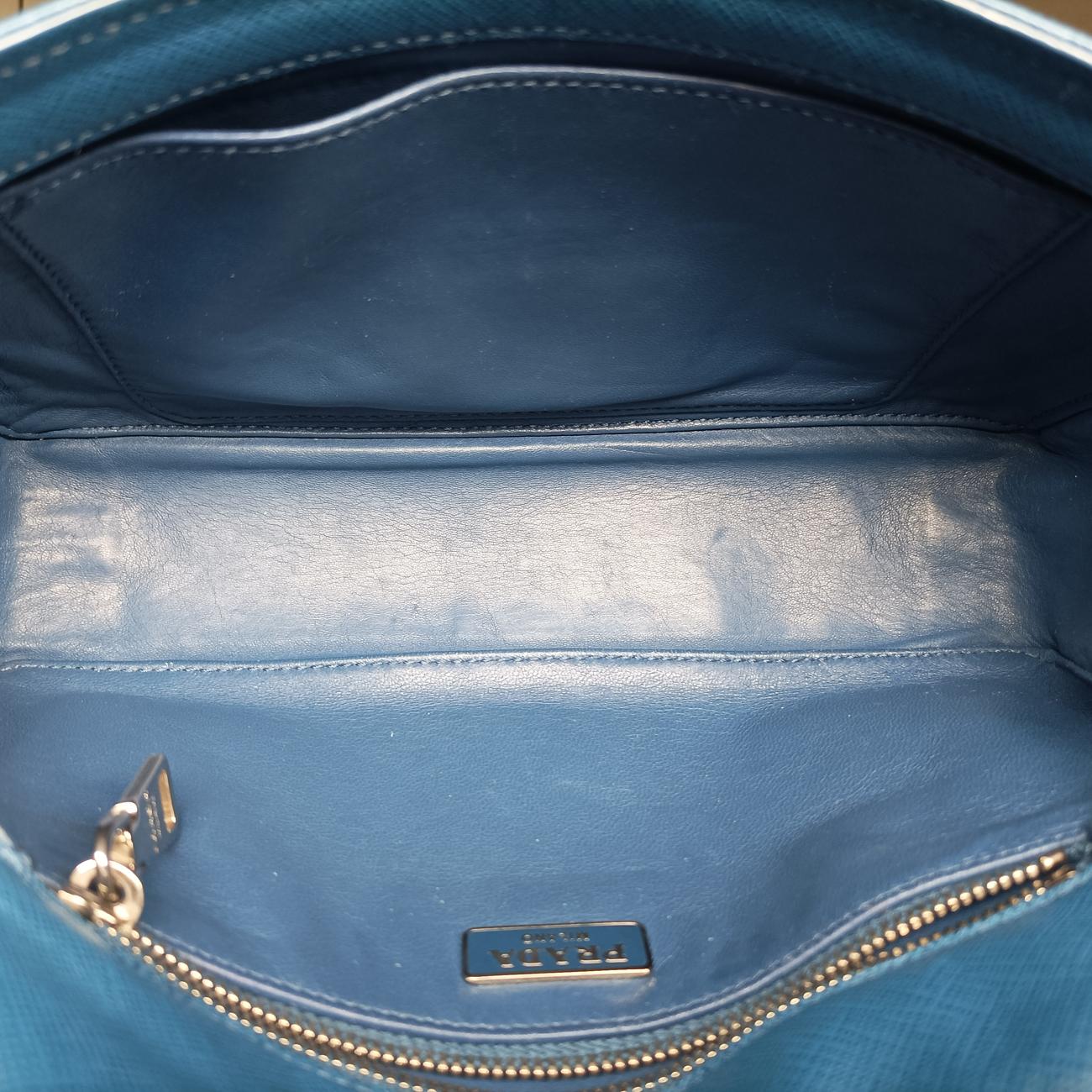 Secondhand Prada Sound Rock Blue Saffiano Leather BT0974 shoulderbag | stylenewstar