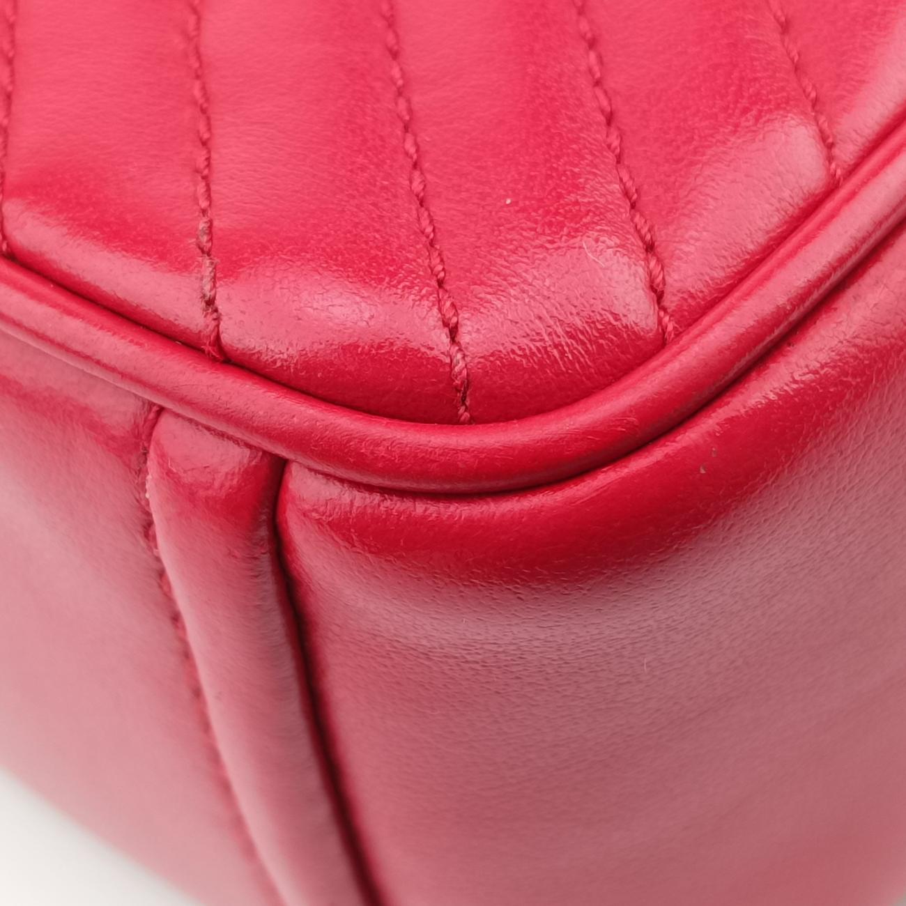 Pre-owned Prada Impunture Diagramme Red leather 1BH102 shoulderbag | stylenewstar