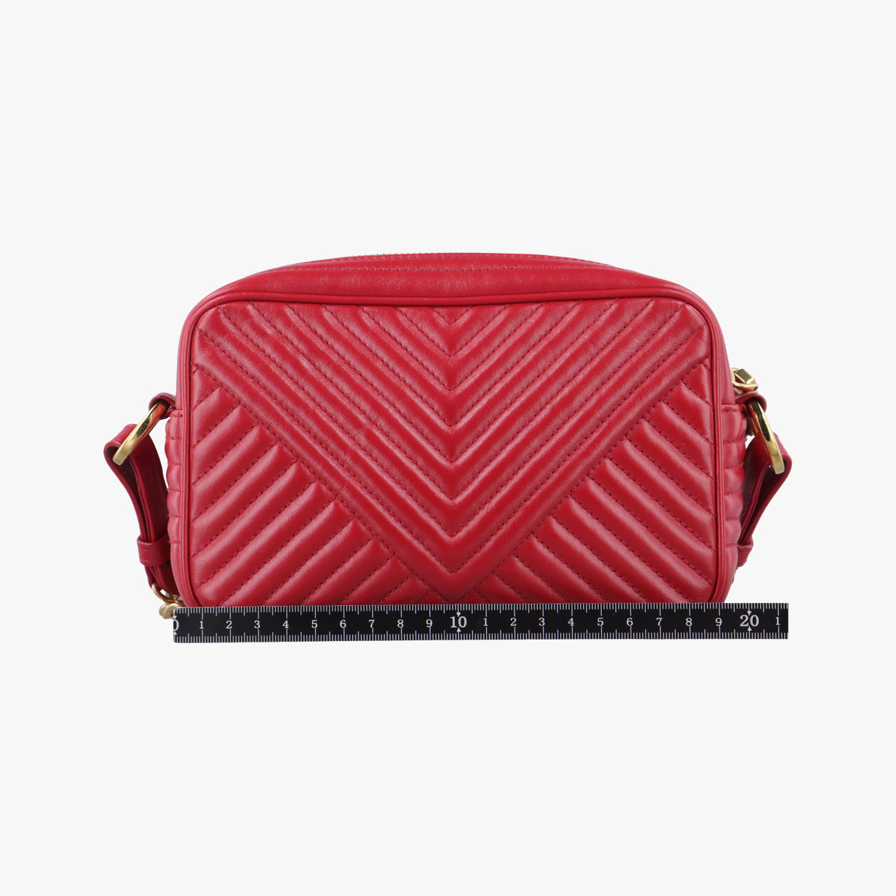 Pre-owned Prada Impunture Diagramme Red leather 1BH102 shoulderbag | stylenewstar