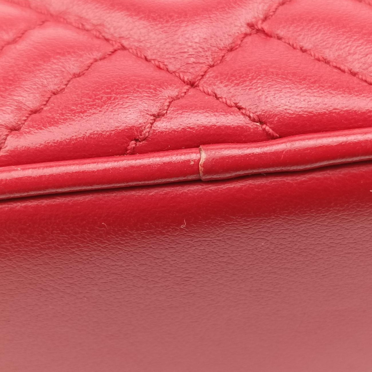 Pre-owned Prada Impunture Diagramme Red leather 1BH102 shoulderbag | stylenewstar