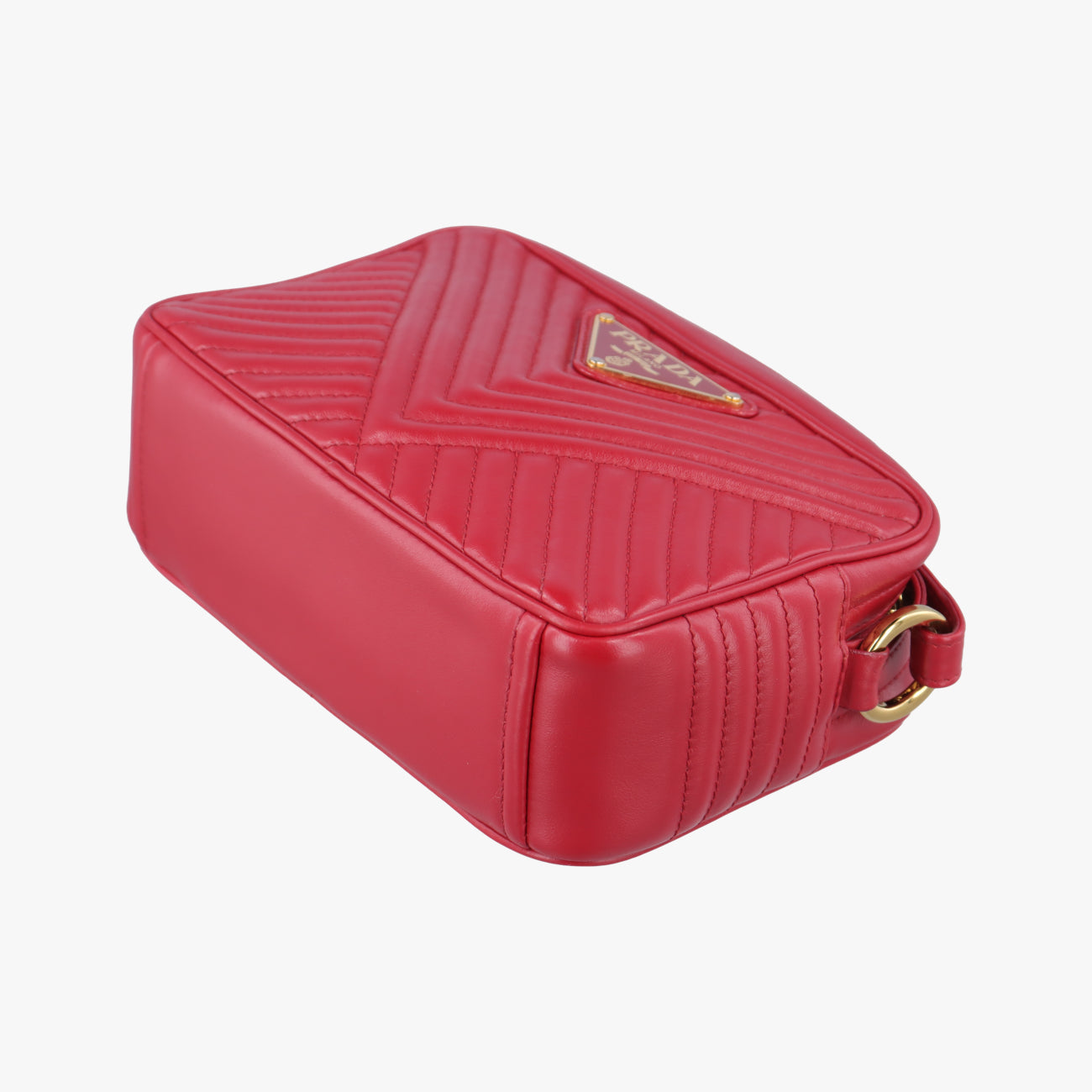 Pre-owned Prada Impunture Diagramme Red leather 1BH102 shoulderbag | stylenewstar