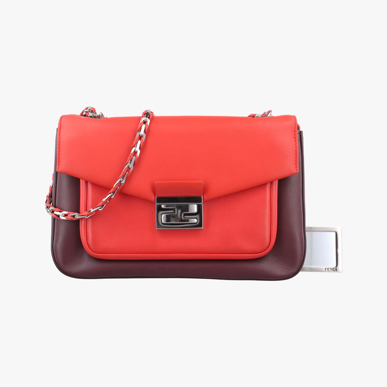 Vintage Fendi Be Baguette Red×Brown Leather 8BR677 shoulderbag | stylenewstar