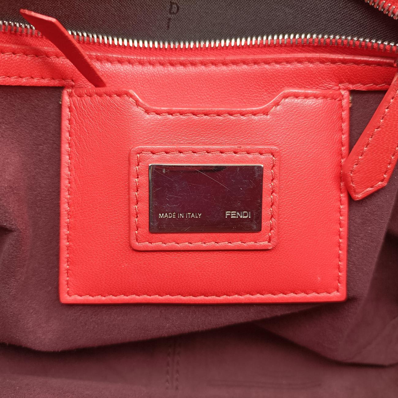 Vintage Fendi Be Baguette Red×Brown Leather 8BR677 shoulderbag | stylenewstar