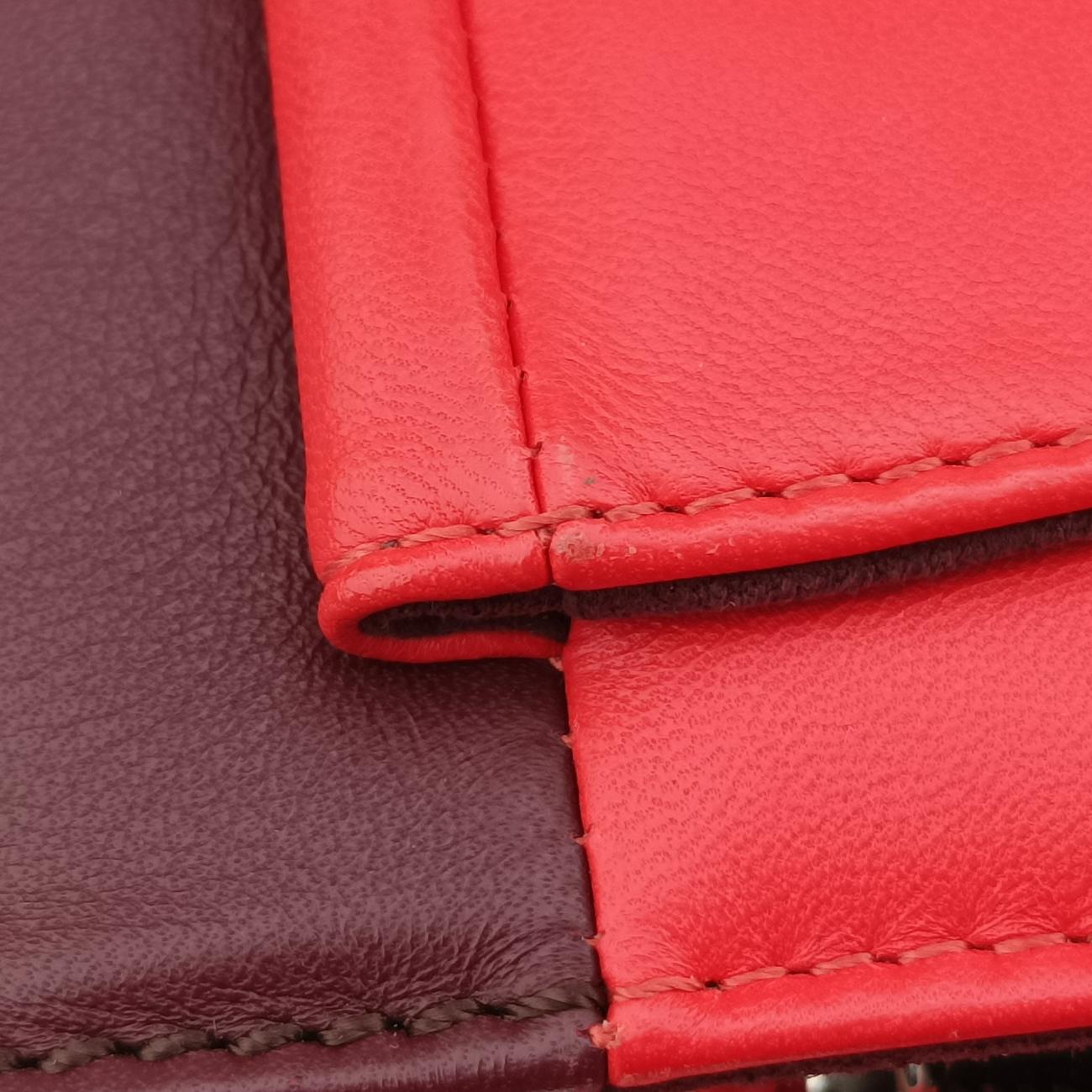 Vintage Fendi Be Baguette Red×Brown Leather 8BR677 shoulderbag | stylenewstar