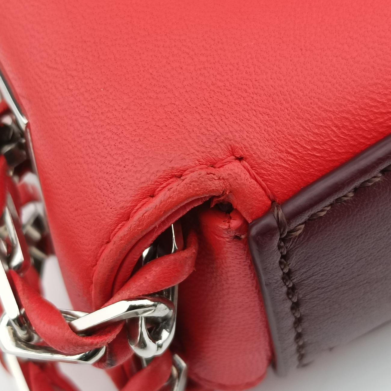 Vintage Fendi Be Baguette Red×Brown Leather 8BR677 shoulderbag | stylenewstar