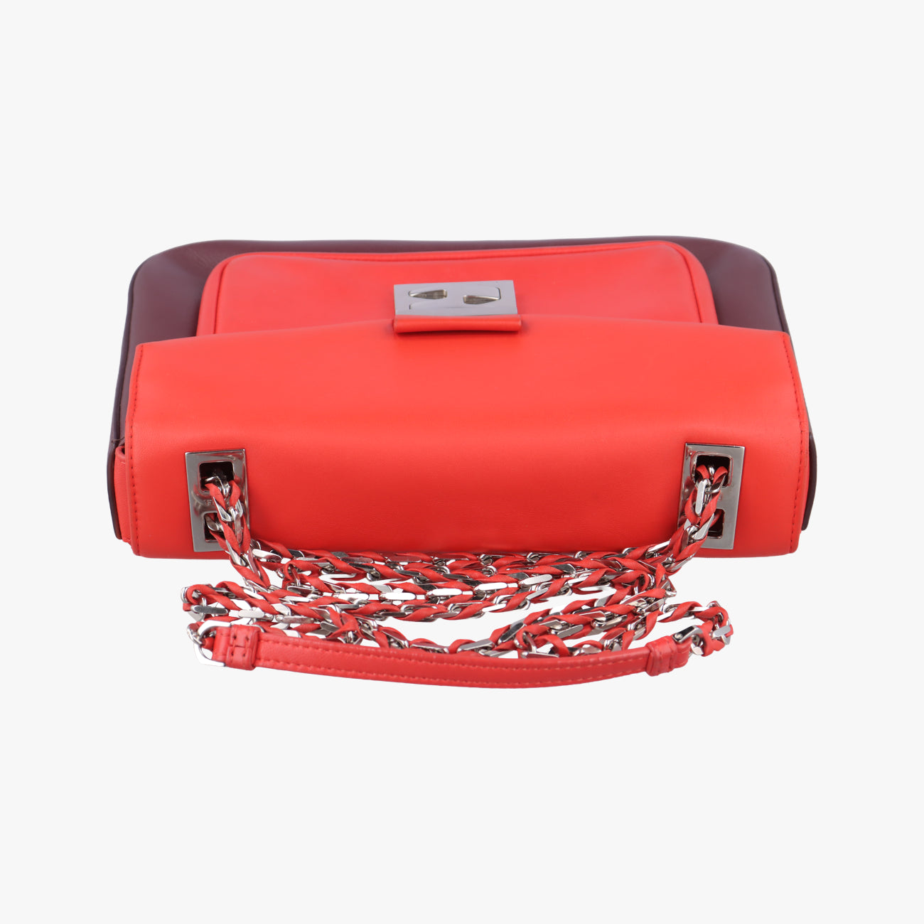 Vintage Fendi Be Baguette Red×Brown Leather 8BR677 shoulderbag | stylenewstar