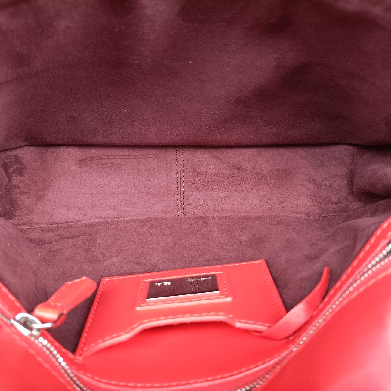 Vintage Fendi Be Baguette Red×Brown Leather 8BR677 shoulderbag | stylenewstar