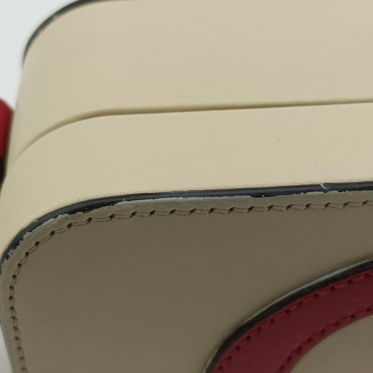 Pre-owned Gucci Interlocking G White×red Leather 658230 shoulderbag | stylenewstar