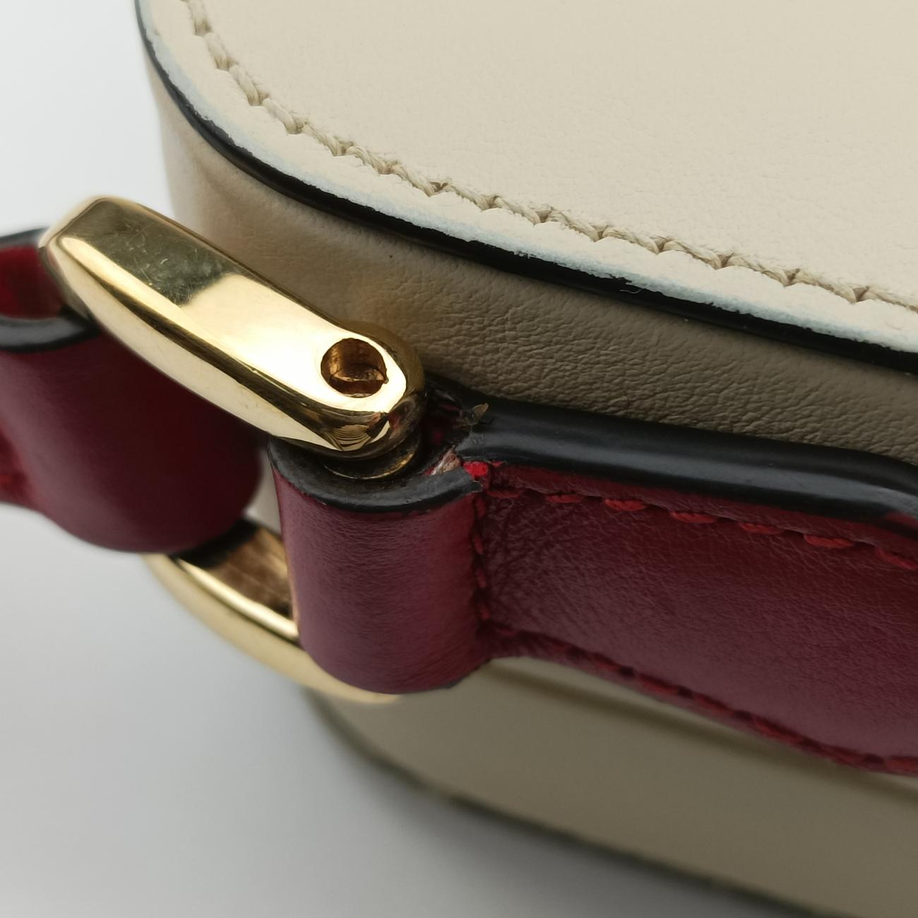 Pre-owned Gucci Interlocking G White×red Leather 658230 shoulderbag | stylenewstar