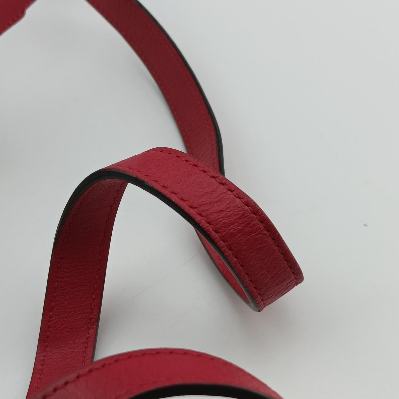 Pre-owned Gucci Interlocking G White×red Leather 658230 shoulderbag | stylenewstar