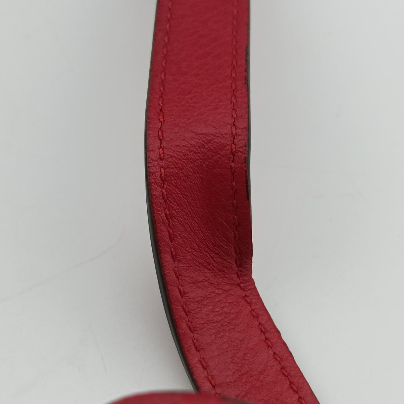 Pre-owned Gucci Interlocking G White×red Leather 658230 shoulderbag | stylenewstar