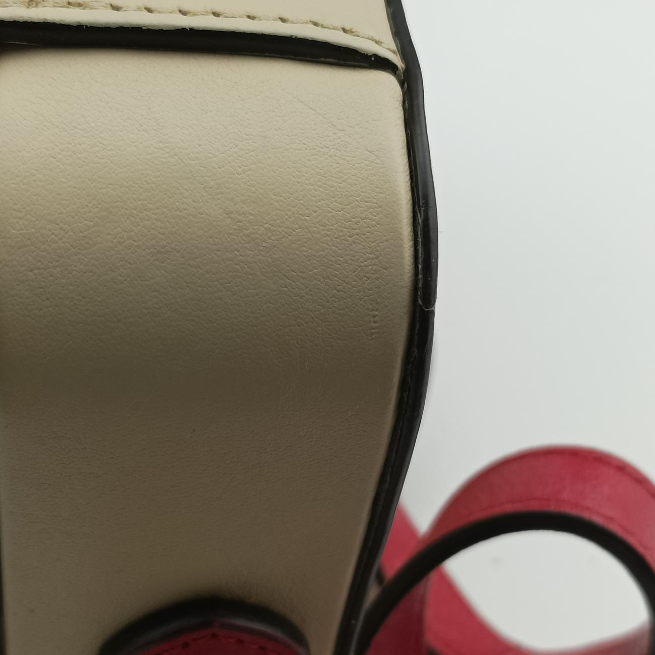 Pre-owned Gucci Interlocking G White×red Leather 658230 shoulderbag | stylenewstar