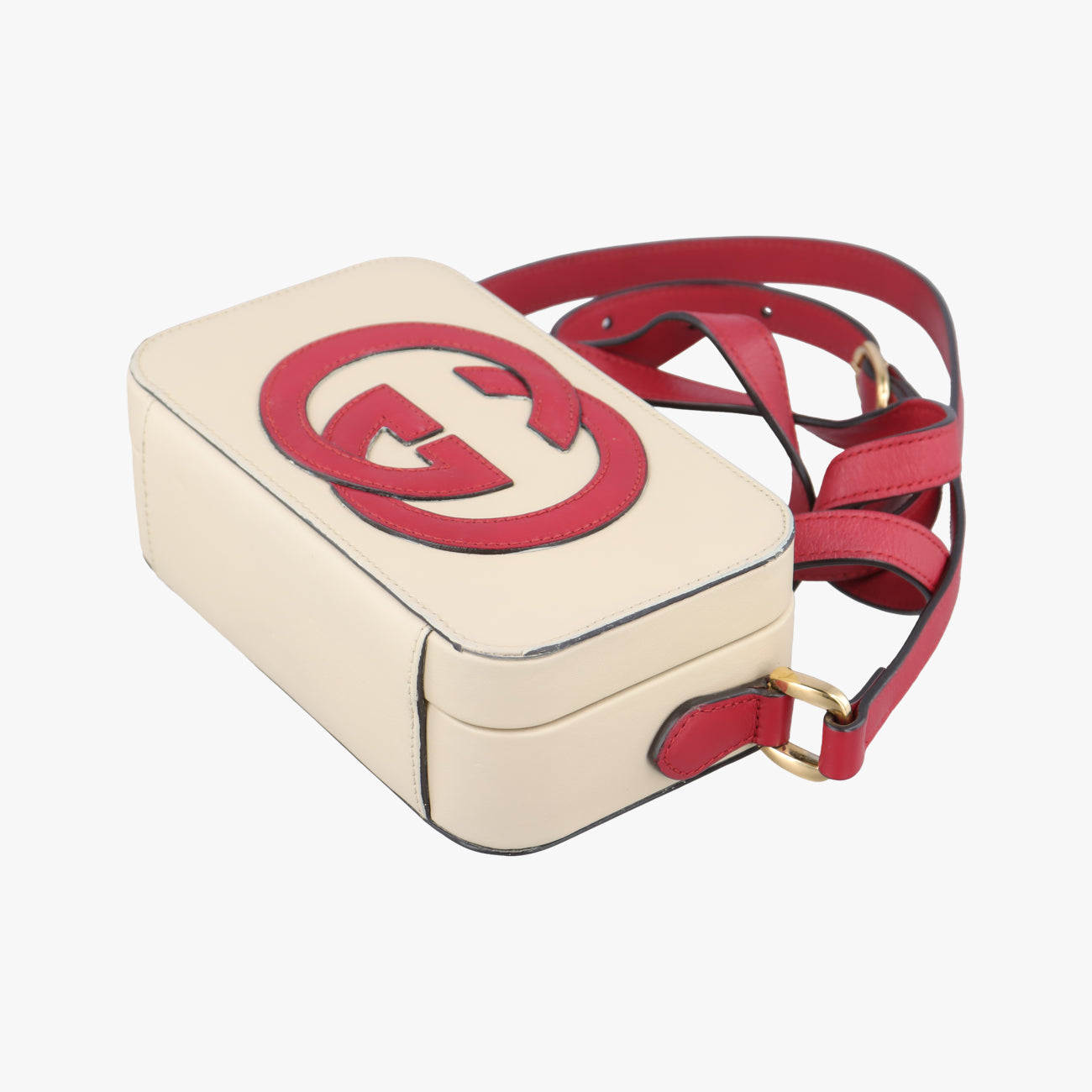 Pre-owned Gucci Interlocking G White×red Leather 658230 shoulderbag | stylenewstar