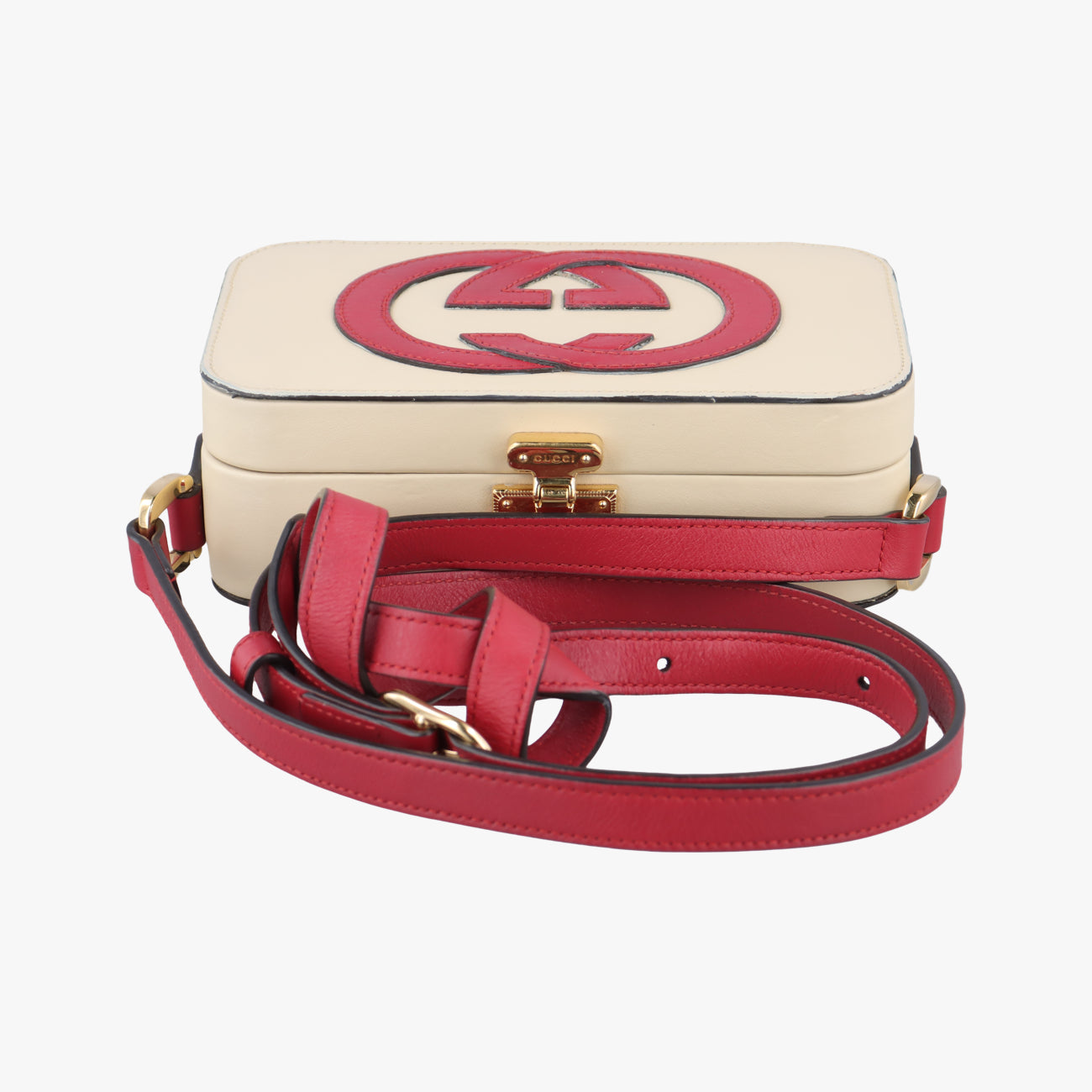 Pre-owned Gucci Interlocking G White×red Leather 658230 shoulderbag | stylenewstar