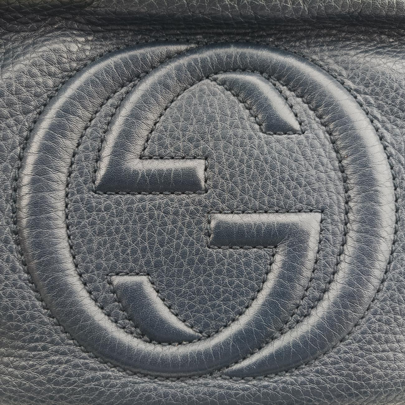 Pre-owned Gucci Soho Navy Leather 308364 shoulderbag | stylenewstar