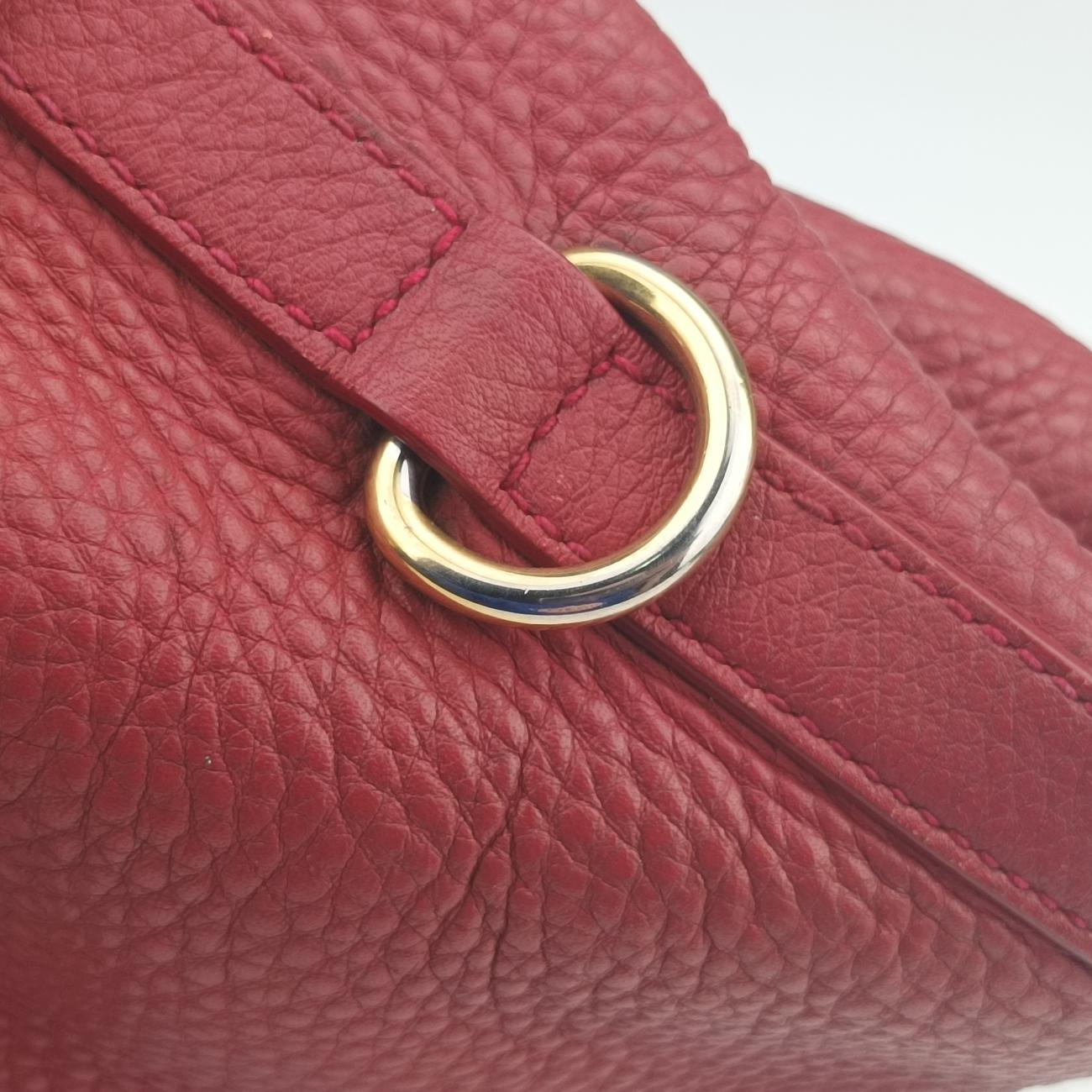 Pre-owned Prada Triangle logo Red Leather B2343M shoulderbag | stylenewstar