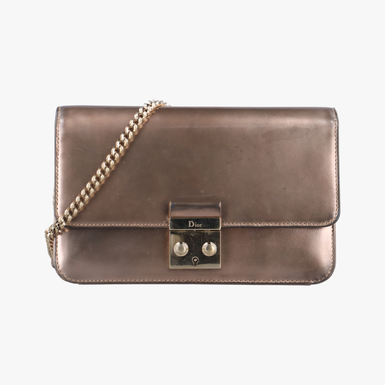 Pre-owned Christian Dior new lock Golden Patent  shoulderbag | stylenewstar