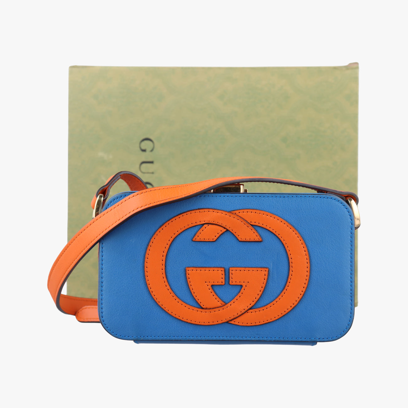 Secondhand Gucci Interlocking G Blue×orange Leather 658230 shoulderbag | stylenewstar
