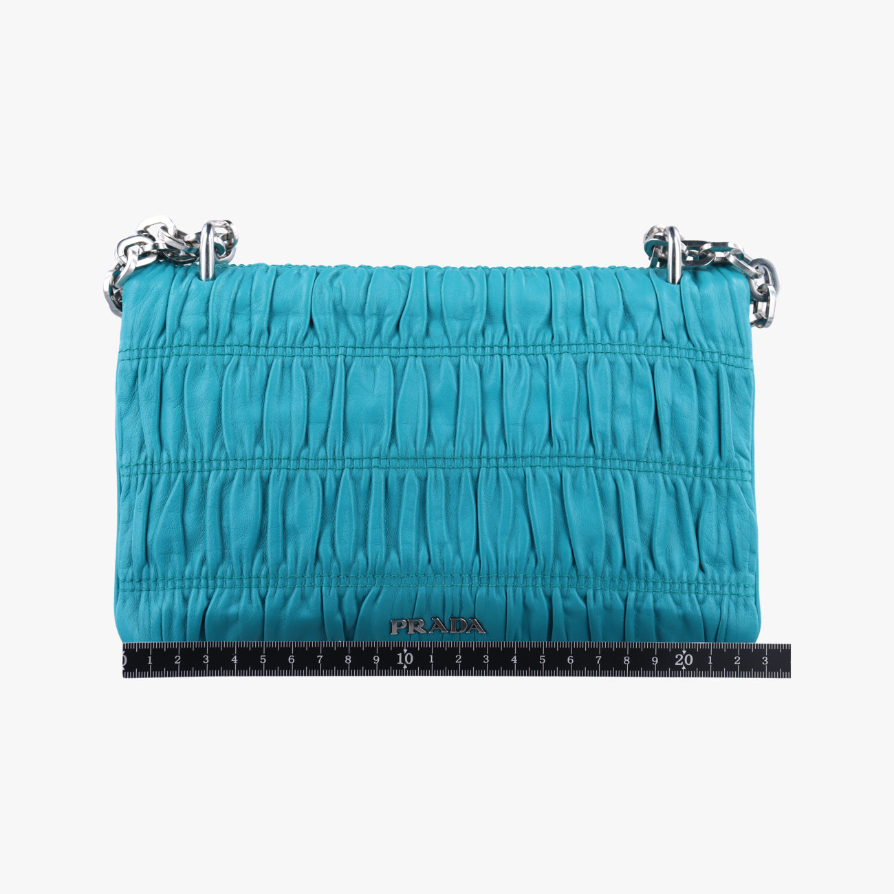 Pre-owned Prada Nappa Gaufre Nero Handbag Blue Nappa Leather  shoulderbag | stylenewstar